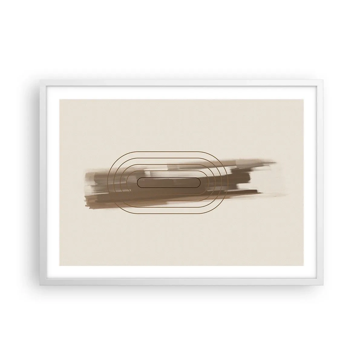 Plakat i hvid ramme - Et pust af gråvejr - 70x50 cm