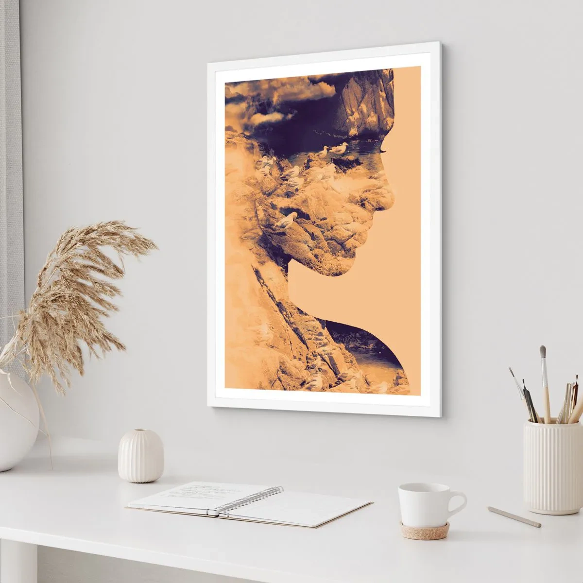 Plakat i hvid ramme - Smuk af natur - 70x100 cm