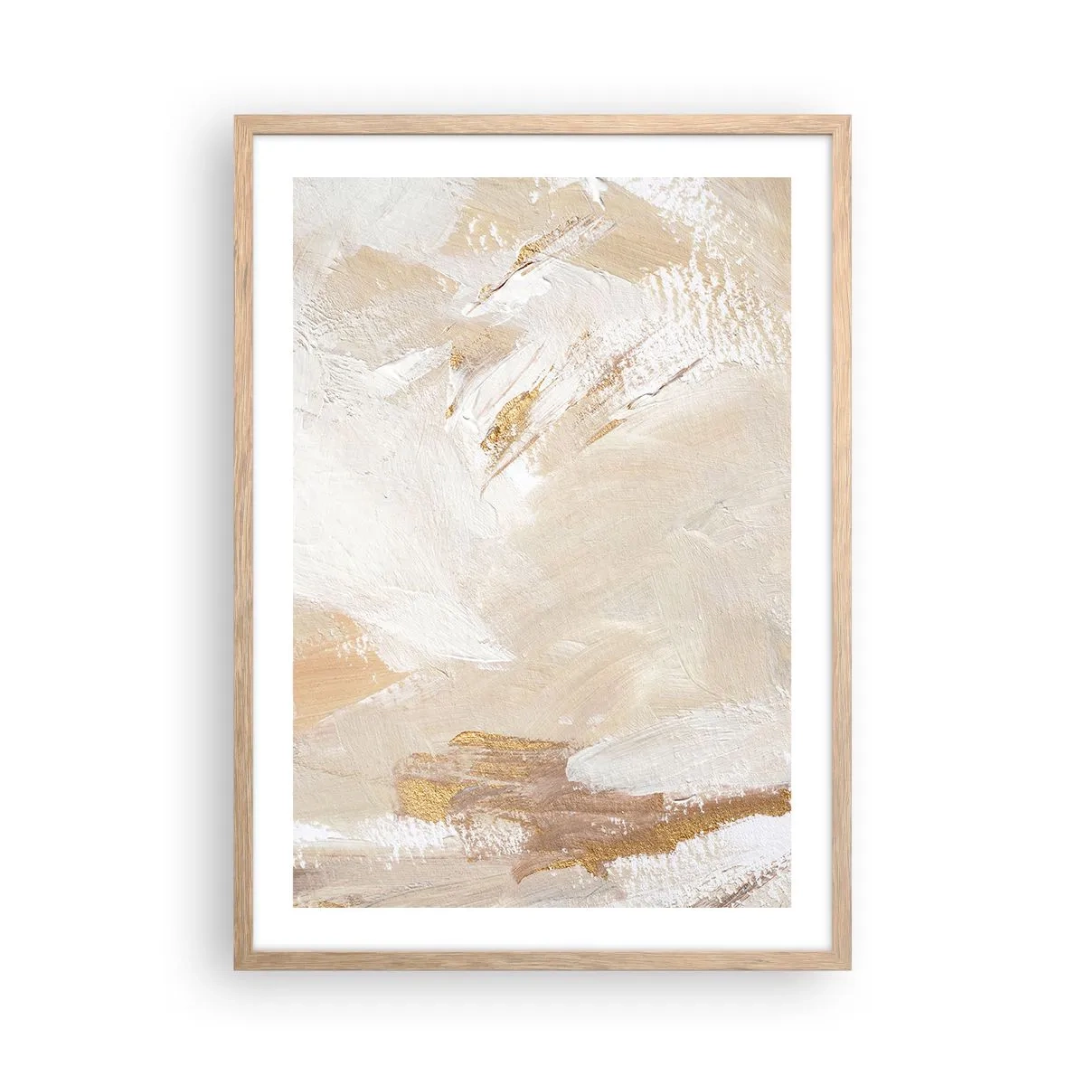 Plakat i ramme af lyst egetræ - Pastelkomposition - 50x70 cm