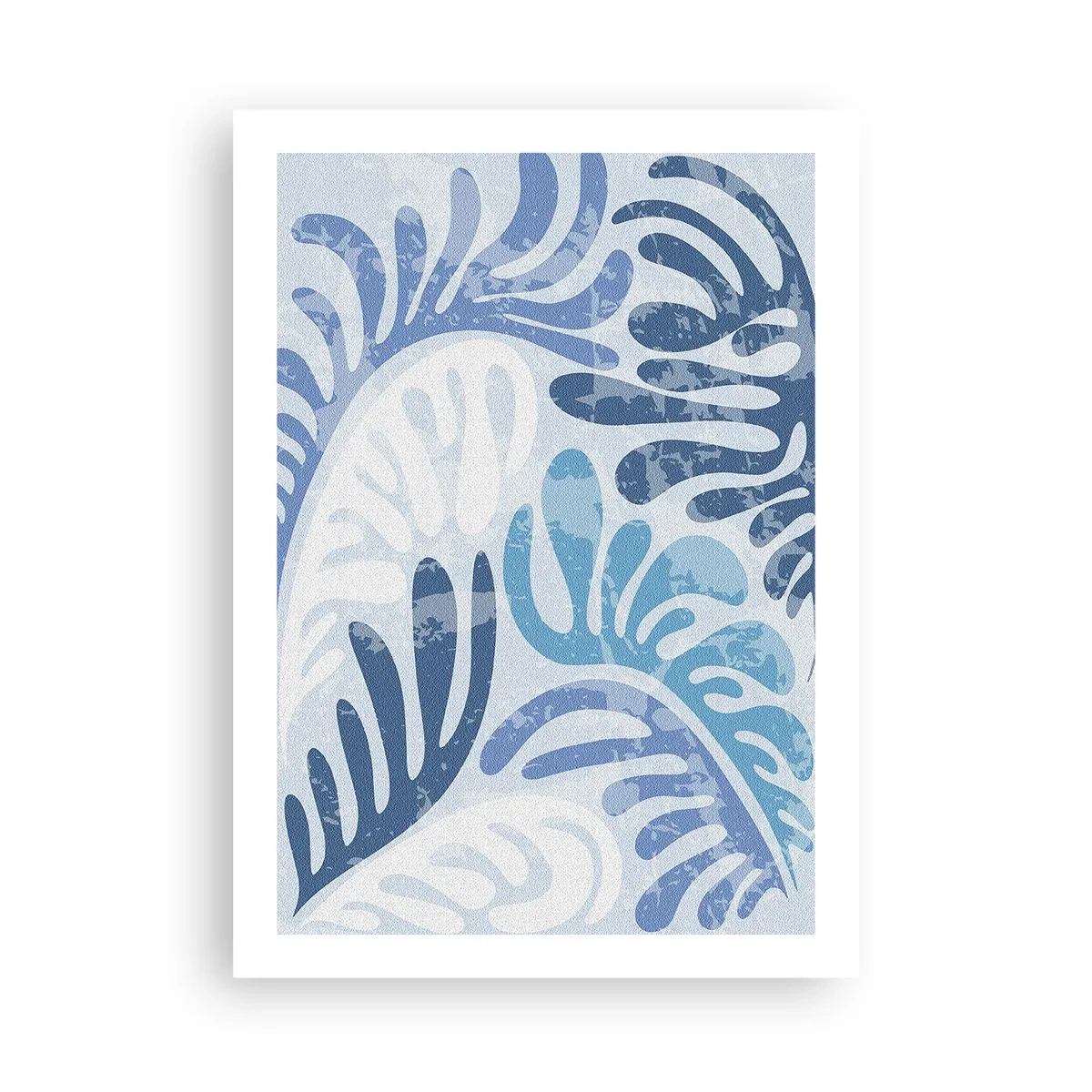 Plakat - Blå bregner - 50x70 cm