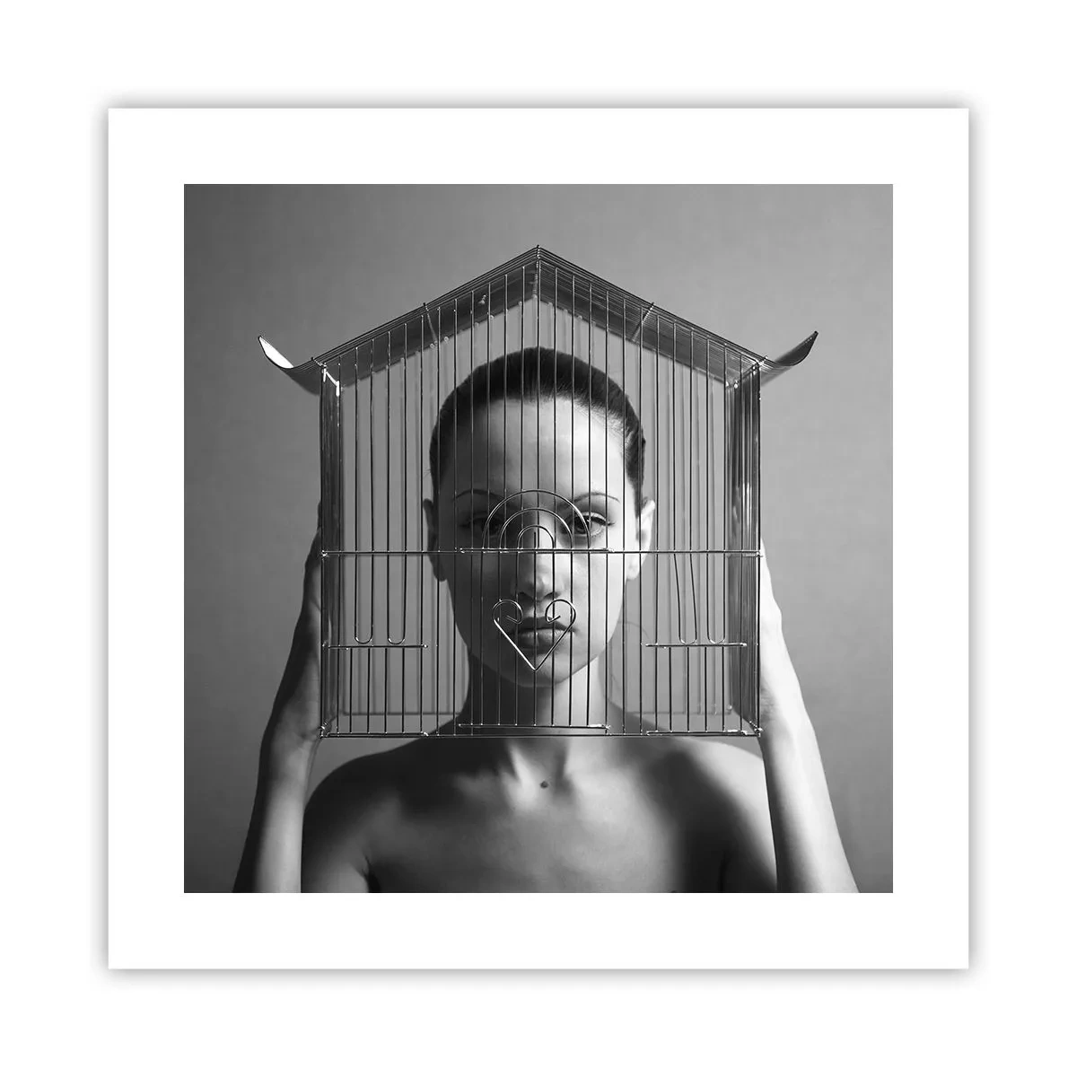 Plakat - Et lidt surrealistisk portræt - 40x40 cm