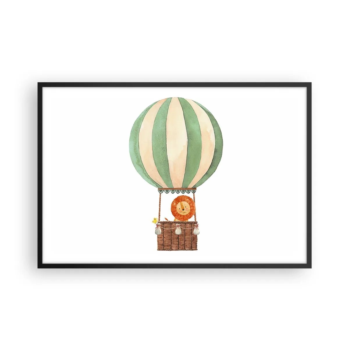 Plakat i sort ramme - Leons rejser - 91x61 cm