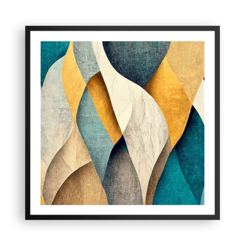 Plakat i sort ramme - Rytme og bølger - 60x60 cm
