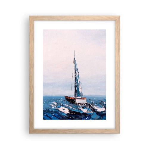 Plakat i ramme af lyst egetræ - Vindens broderskab - 30x40 cm