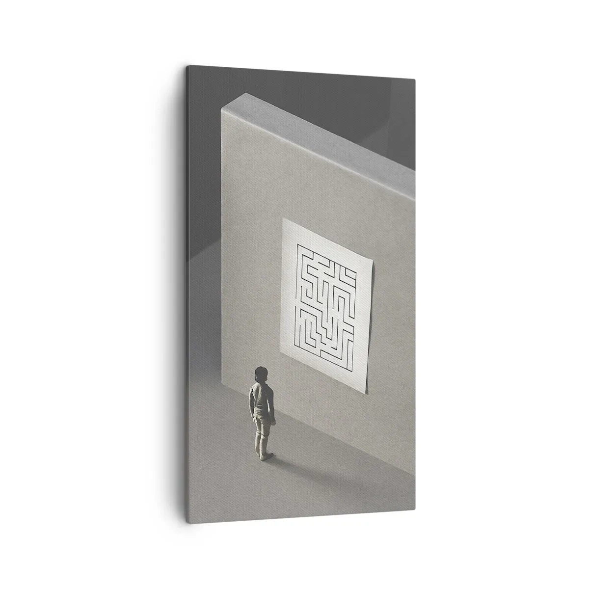 Lærredstryk - Billede på lærred - Men hvor er jeg? - 45x80 cm