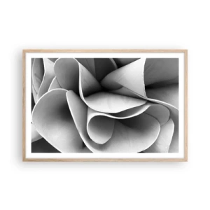 Plakat i ramme af lyst egetræ - Hvad der sker i rummet - 91x61 cm