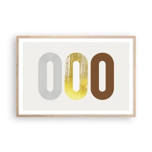 Plakat i ramme af lyst egetræ - Åhhh! - 91x61 cm
