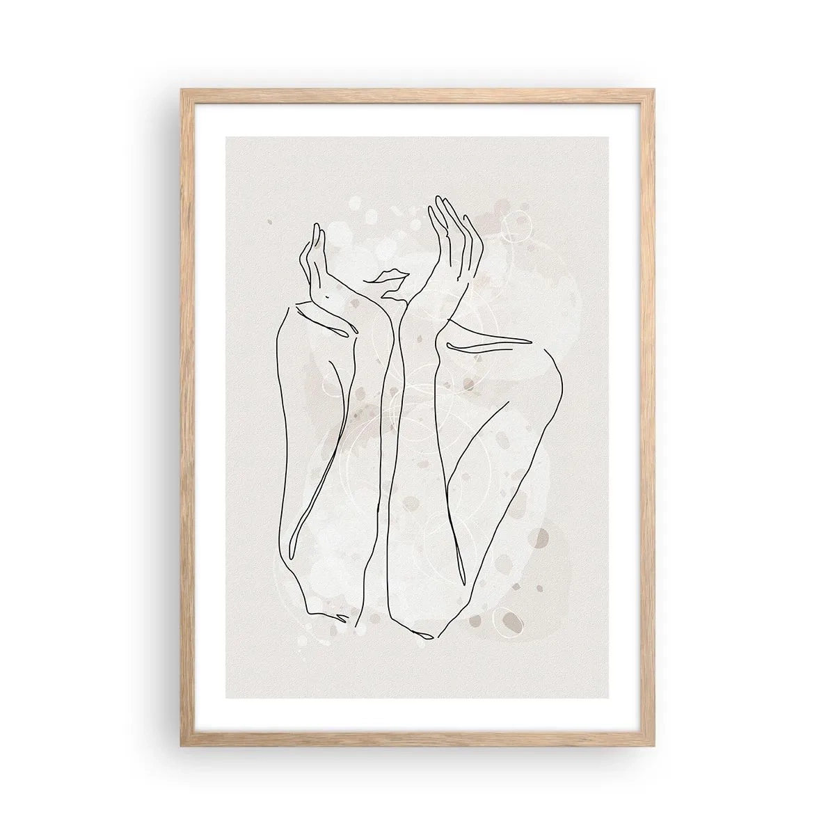 Plakat i ramme af lyst egetræ - En drømmende stund - 50x70 cm