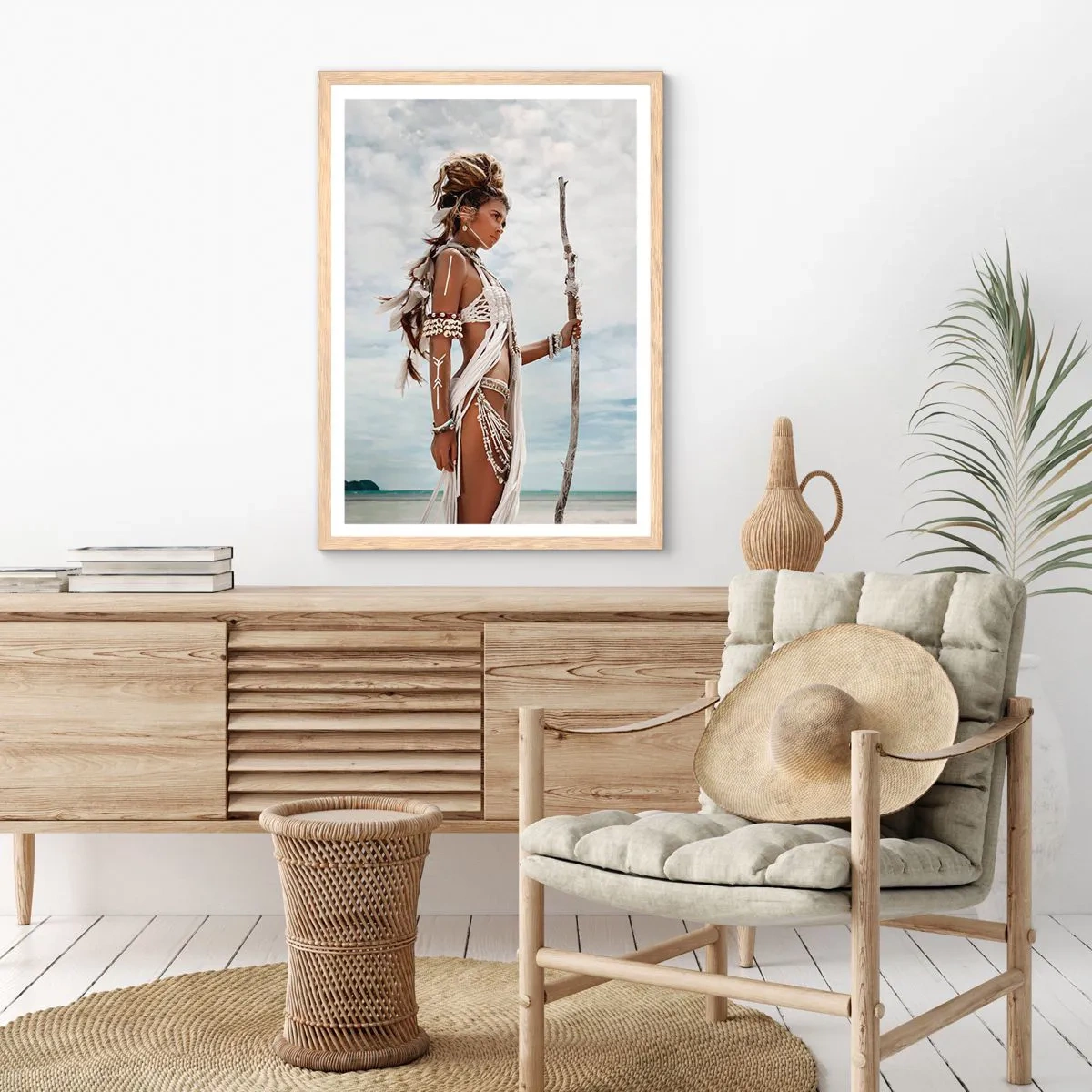 Plakat i ramme af lyst egetræ - Dronning af troperne - 30x40 cm