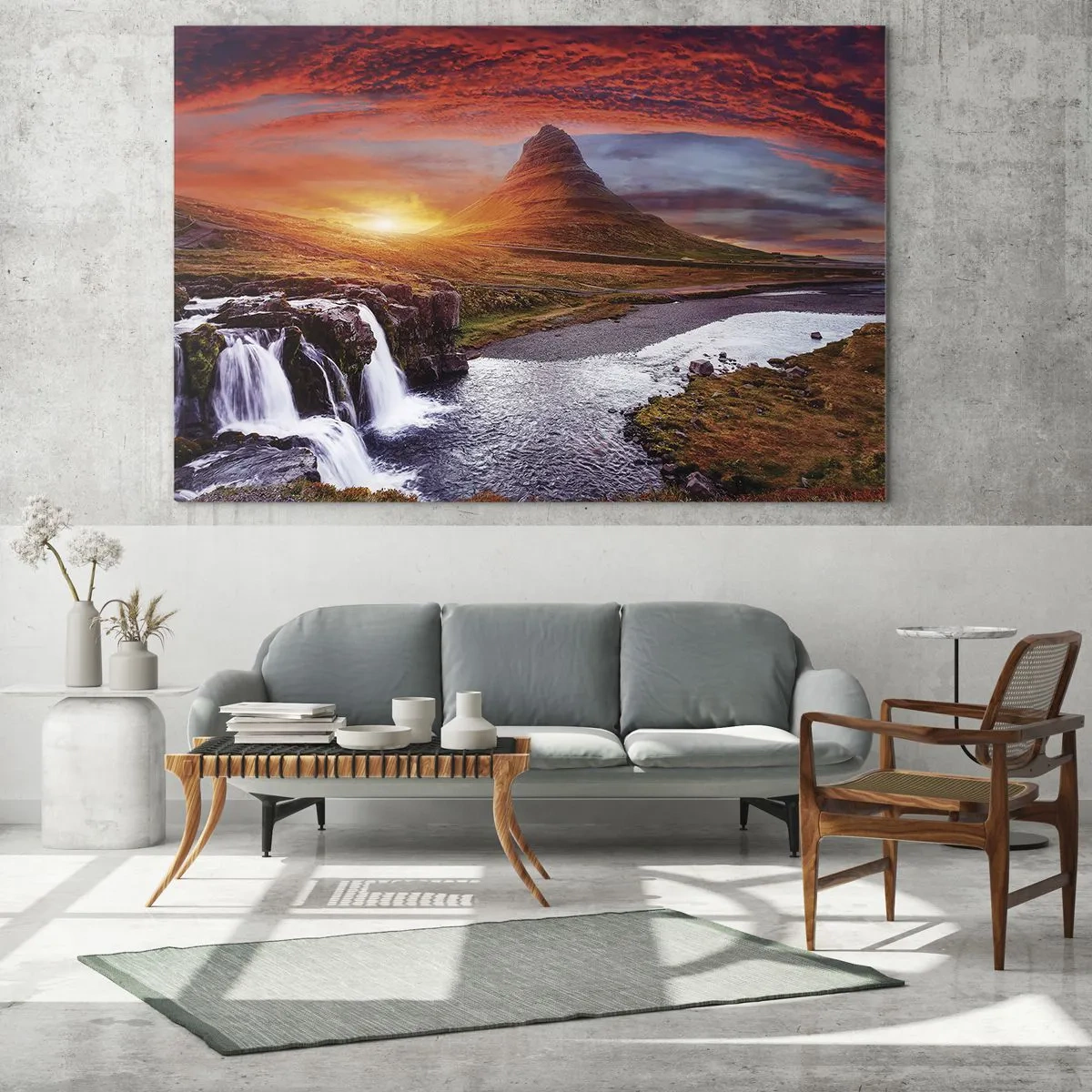 Billede på glas - En udsigt over Midgård - 70x50 cm