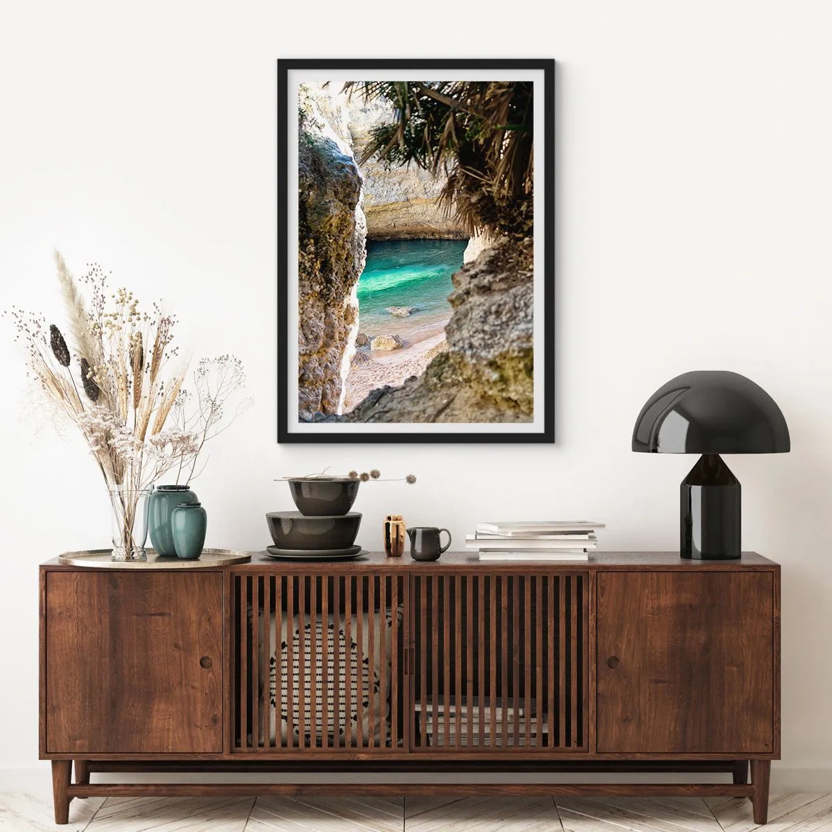 Plakat i sort ramme - Turkis bugt - 40x50 cm