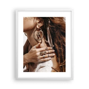 Plakat i hvid ramme - Dronning af den vilde strand - 40x50 cm