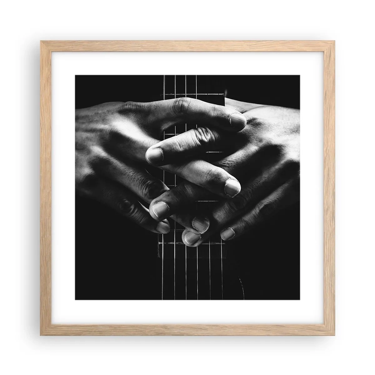 Plakat i ramme af lyst egetræ - Kunstnerens bøn - 40x40 cm