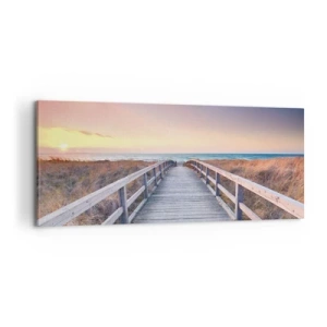 Lærredstryk - Billede på lærred - Baltisk aften aura - 100x40 cm