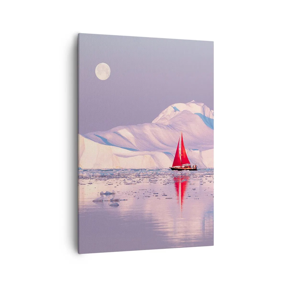 Lærredstryk - Billede på lærred - Sejlets varme, isens kulde - 70x100 cm