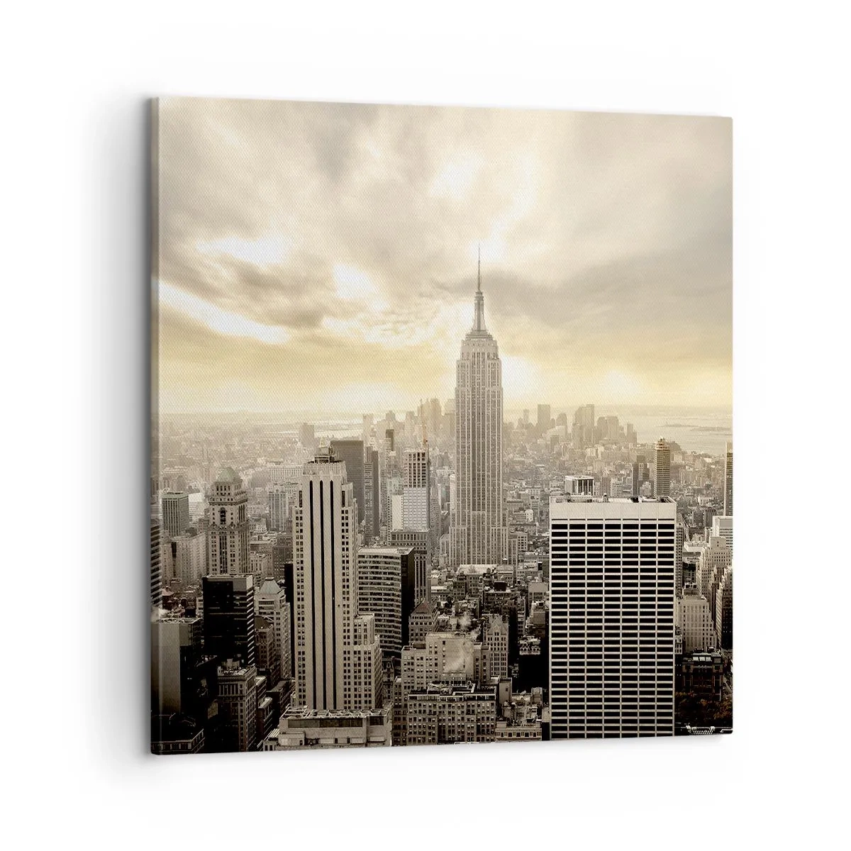 Lærredstryk - Billede på lærred - New York vævet af grå - 60x60 cm