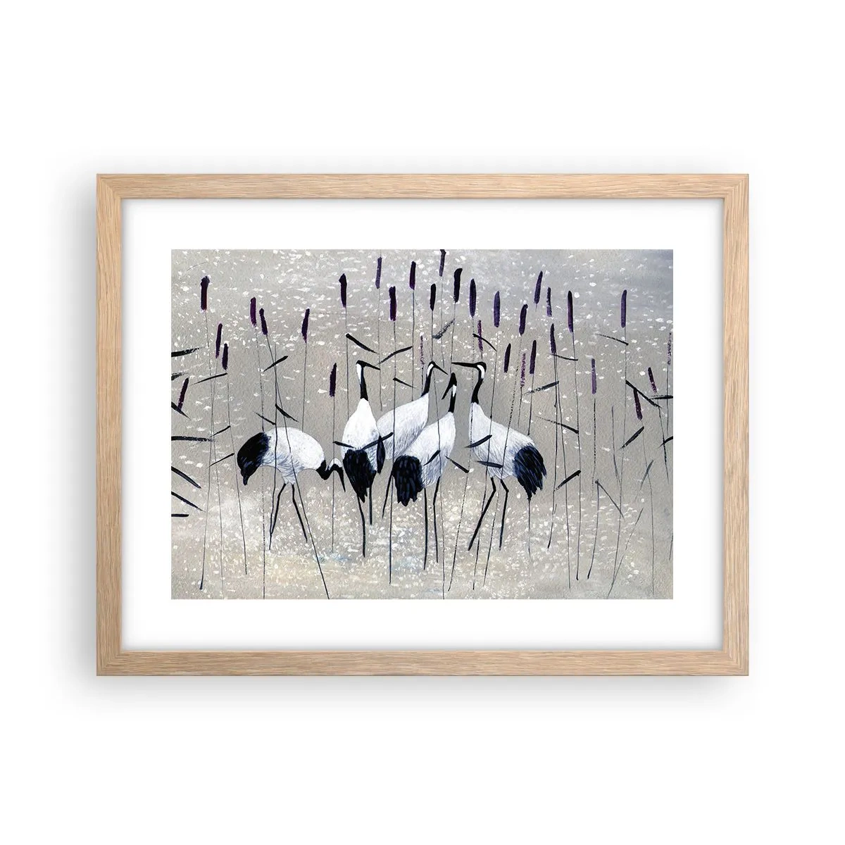 Plakat i ramme af lyst egetræ - Blandt sine egne - 40x30 cm