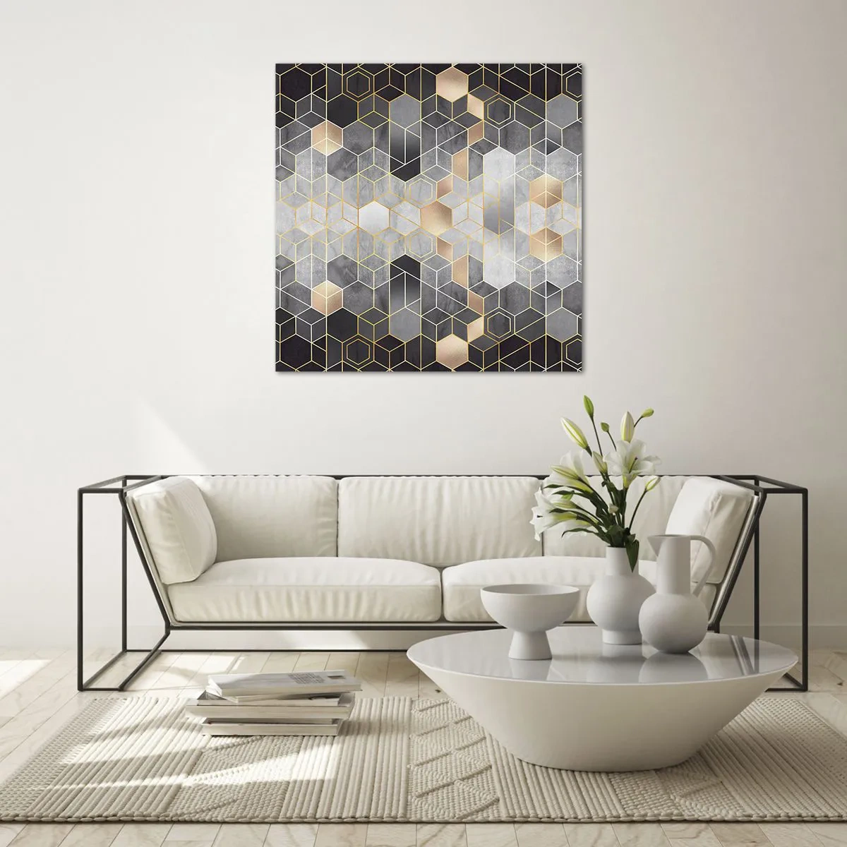 Billede på glas - Sammensætning af diamanter - 50x50 cm