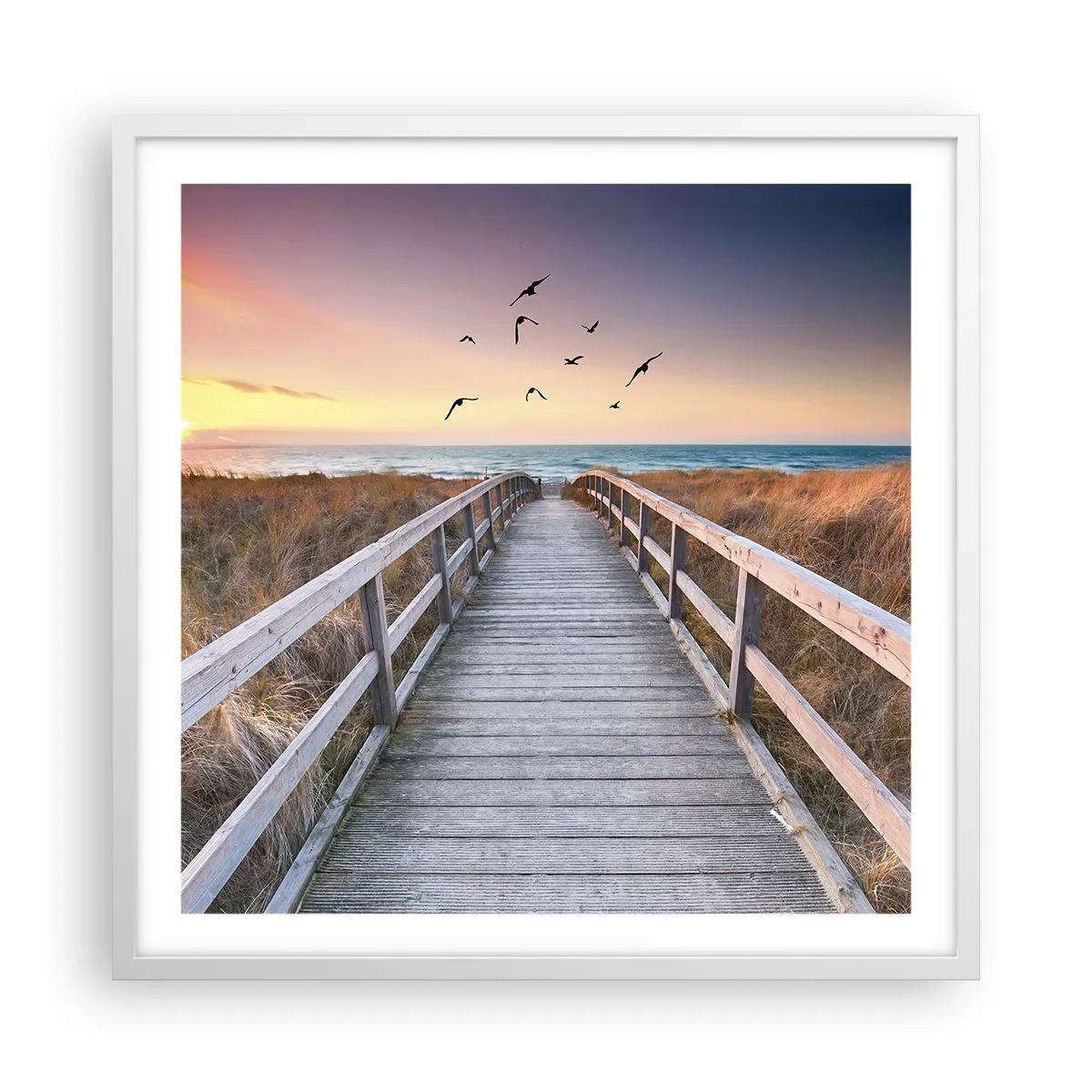 Plakat i hvid ramme - Rummet med højder - 60x60 cm