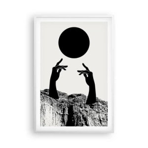 Plakat i hvid ramme - Surrealistisk komposition: solen og resten - 61x91 cm