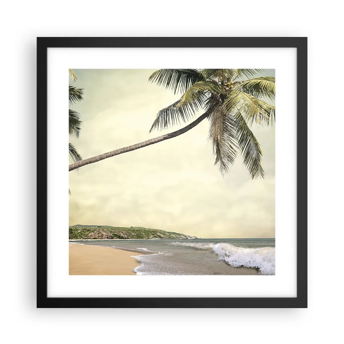 Plakat i sort ramme - En tropisk drøm - 40x40 cm