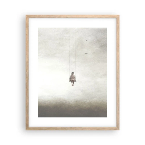 Plakat i ramme af lyst egetræ - Barnet i os selv - 40x50 cm