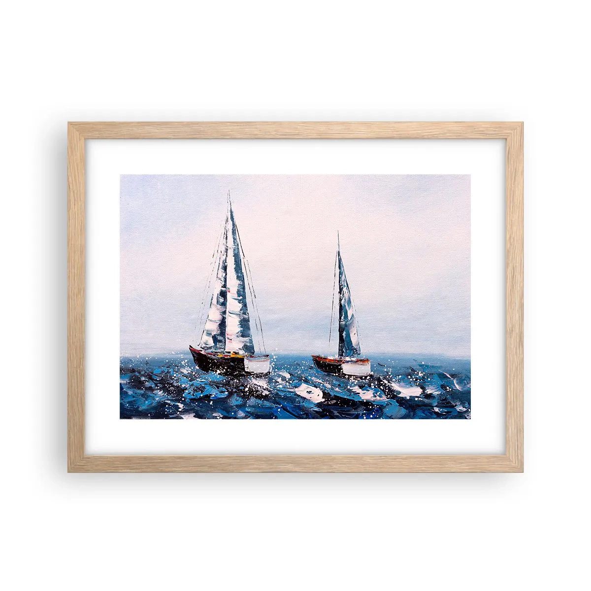 Plakat i ramme af lyst egetræ - Vindens broderskab - 40x30 cm