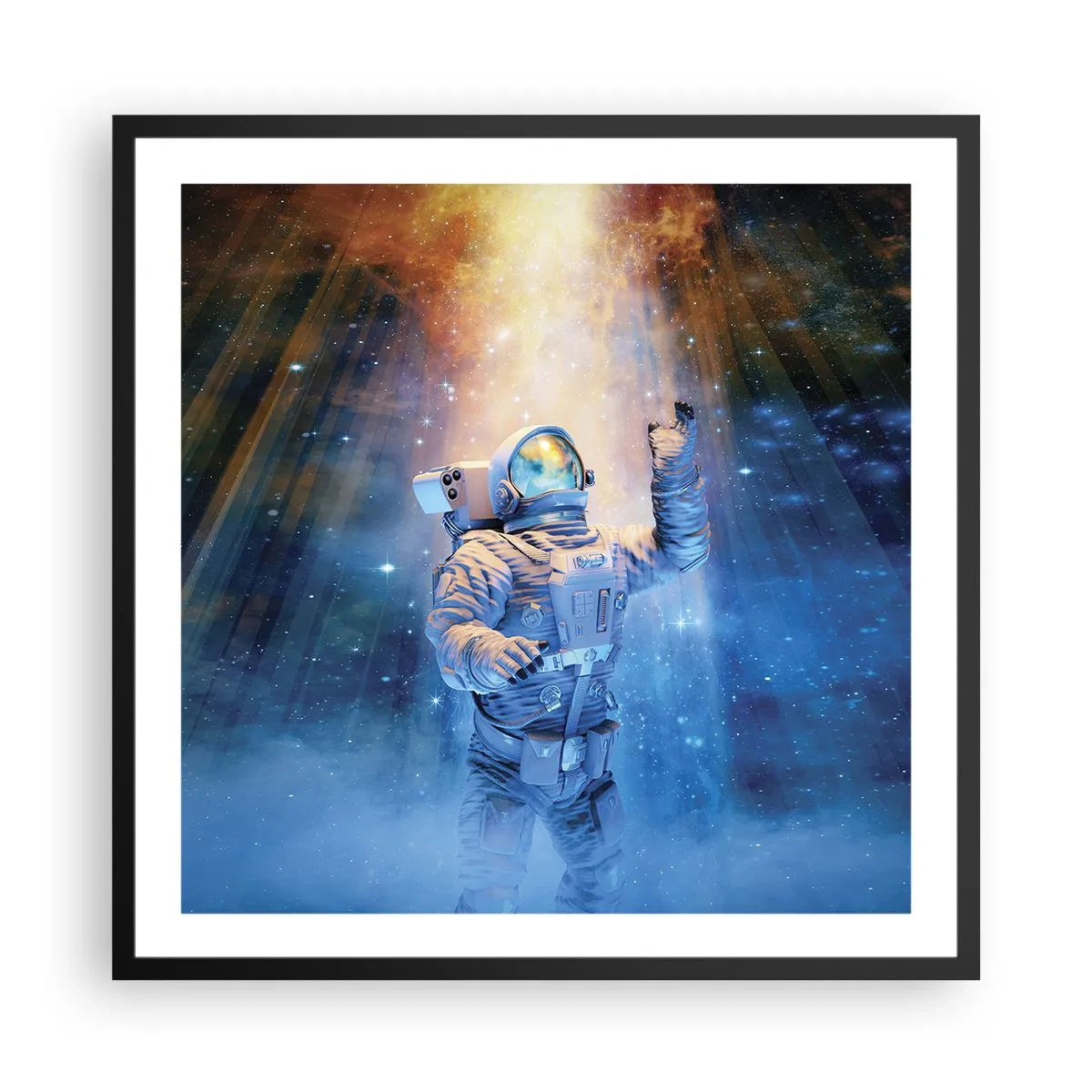 Plakat i sort ramme - Endelig på destinationen - 60x60 cm