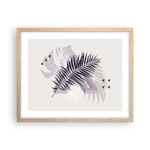 Plakat i ramme af lyst egetræ - Skygge af en skygge - 50x40 cm