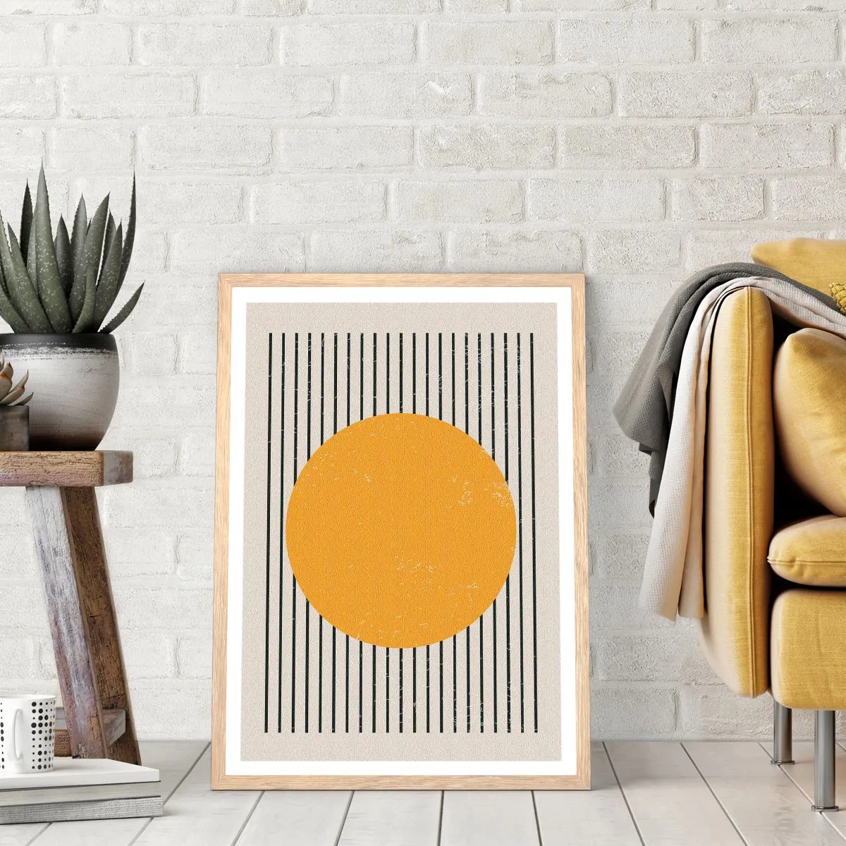 Plakat i ramme af lyst egetræ - Enkelthedens kraft - 70x100 cm