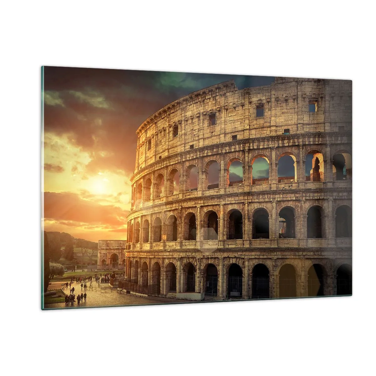 Billede på glas - Kolossalt indtryk - 120x80 cm