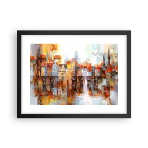Plakat i sort ramme - Under broen også smuk - 40x30 cm