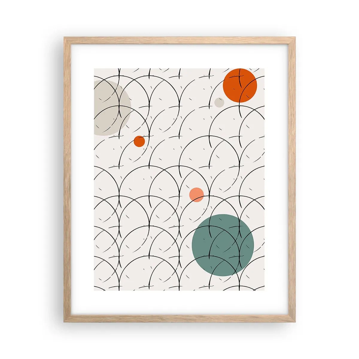 Plakat i ramme af lyst egetræ - I popkunstens ånd - 40x50 cm