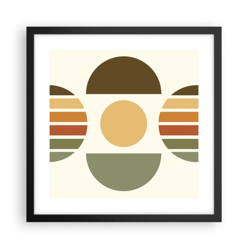 Plakat i sort ramme - I jordfarver - 40x40 cm