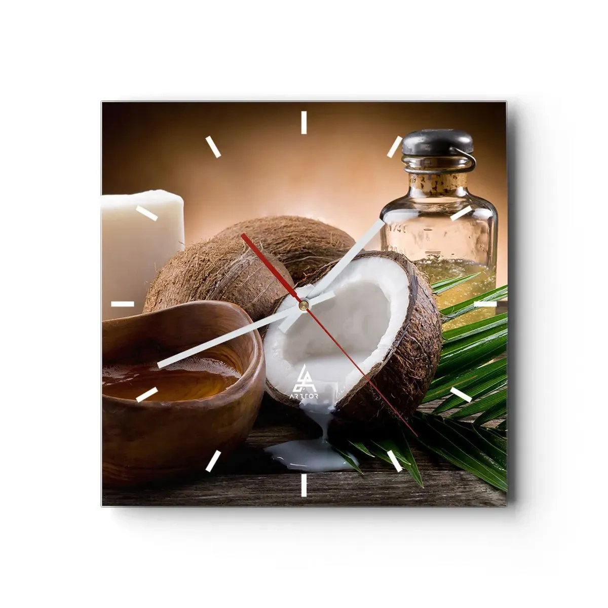 Vægur, Uret - Sundhed fra de tropiske øer - 40x40 cm