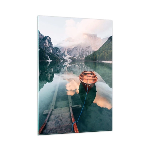 Billede på glas - Fredfyldt søvn i bjergene - 50x70 cm