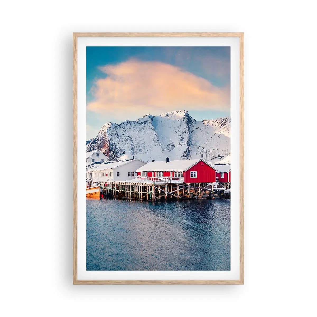 Plakat i ramme af lyst egetræ - Nordlig tilbagetrækning - 61x91 cm