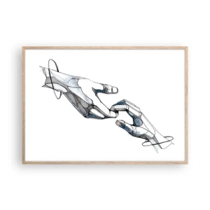 Plakat i ramme af lyst egetræ - En god gestus - 100x70 cm