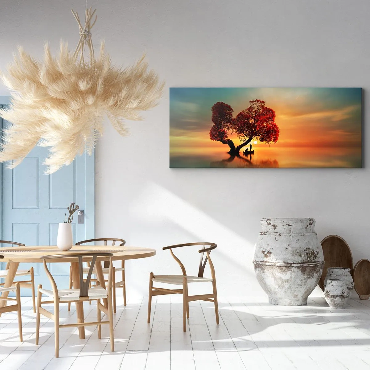 Lærredstryk - Billede på lærred - Fjern og tavs verdensløshed - 100x40 cm