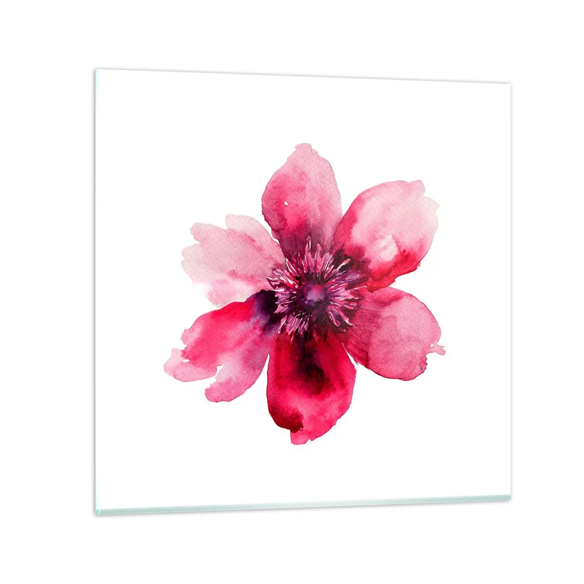 Billede på glas - Karminduftende kys - 60x60 cm