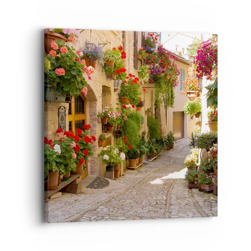 Lærredstryk - Billede på lærred - I en strøm af blomster - 30x30 cm