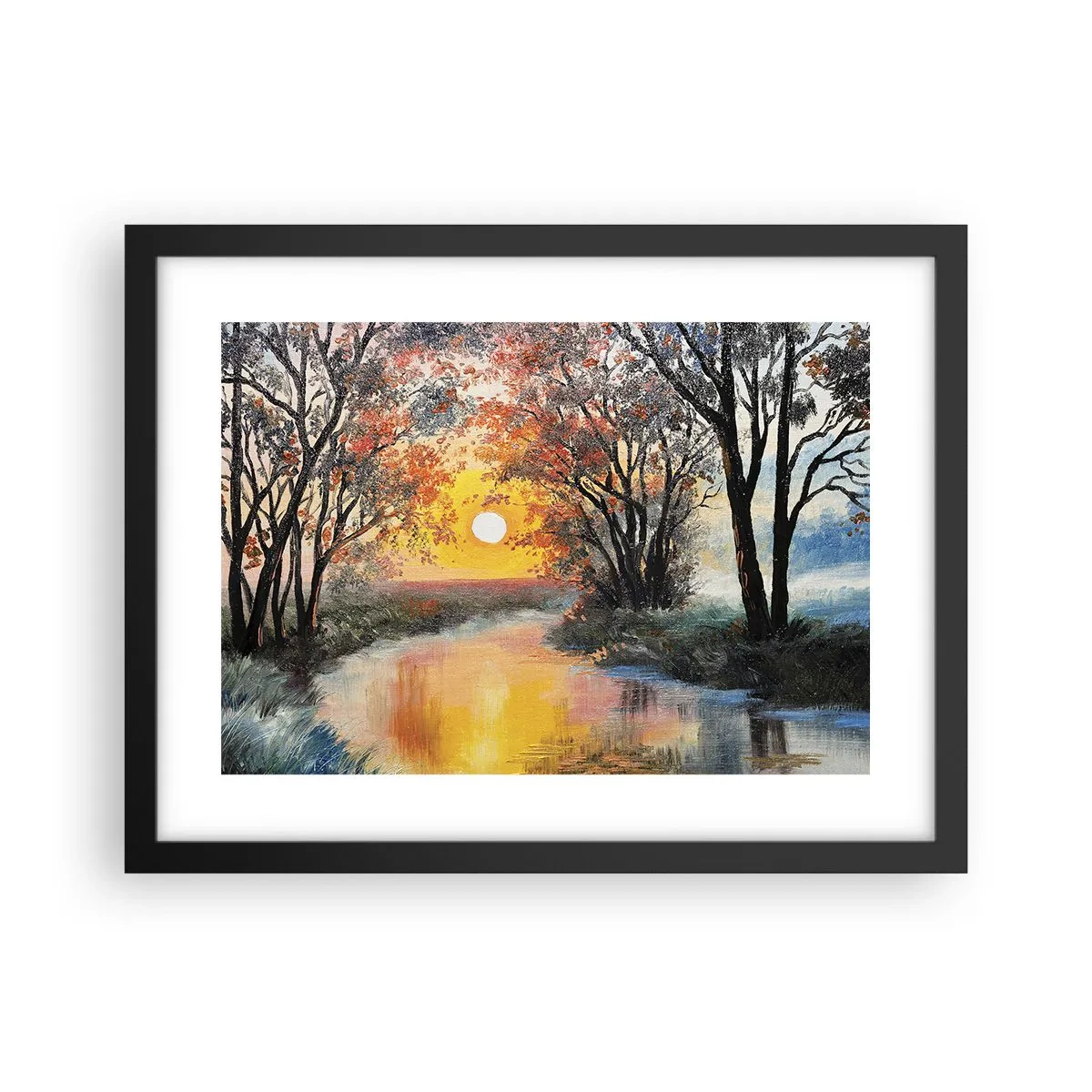 Plakat i sort ramme - Efterårs atmosfære - 40x30 cm