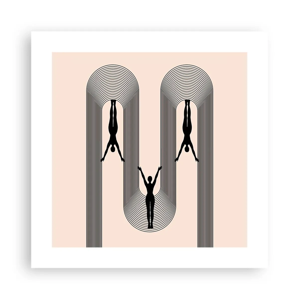 Plakat - På hovedet nedad - 40x40 cm