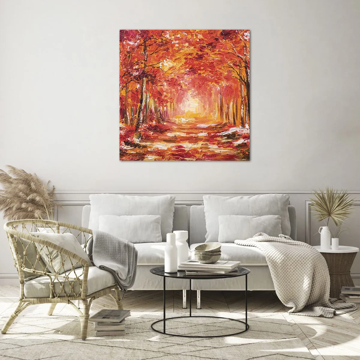 Billede på glas - Kobberskov - 40x40 cm