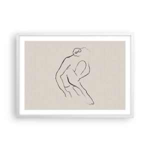 Plakat i hvid ramme - Intim skitse - 70x50 cm