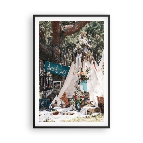 Plakat i sort ramme - Make love… - 61x91 cm