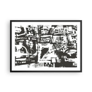 Plakat i sort ramme - Orden eller kaos? - 70x50 cm