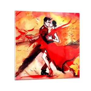 Billede på glas - Lilla rytme af lidenskab - 30x30 cm