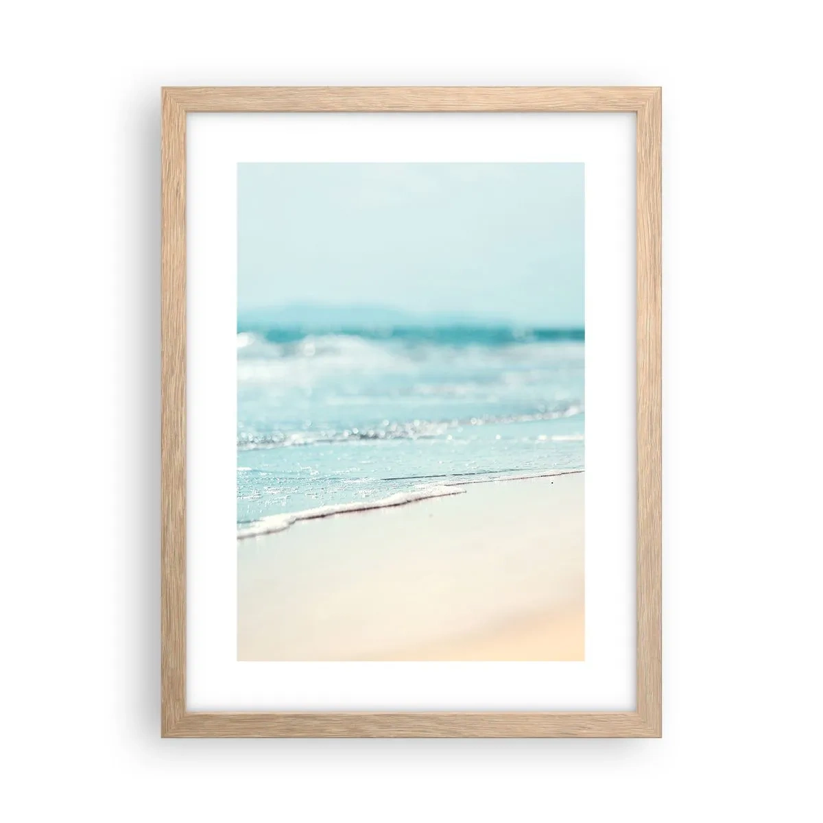 Plakat i ramme af lyst egetræ - Varme og støj - 30x40 cm