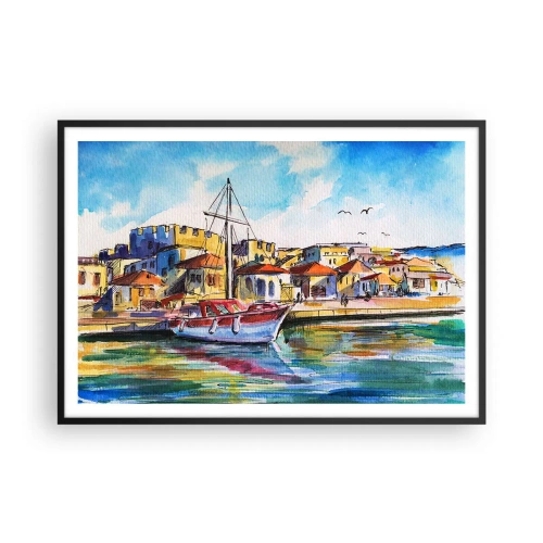 Plakat i sort ramme - Regnbue eftermiddag - 100x70 cm